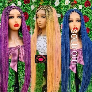 BRAIDED WIG  ON 2*4 LACE CLOSURE 42" (MEDIUM TWIST)